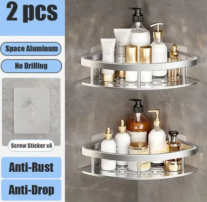 Wall Mounted No Drill Bathroom Shelves