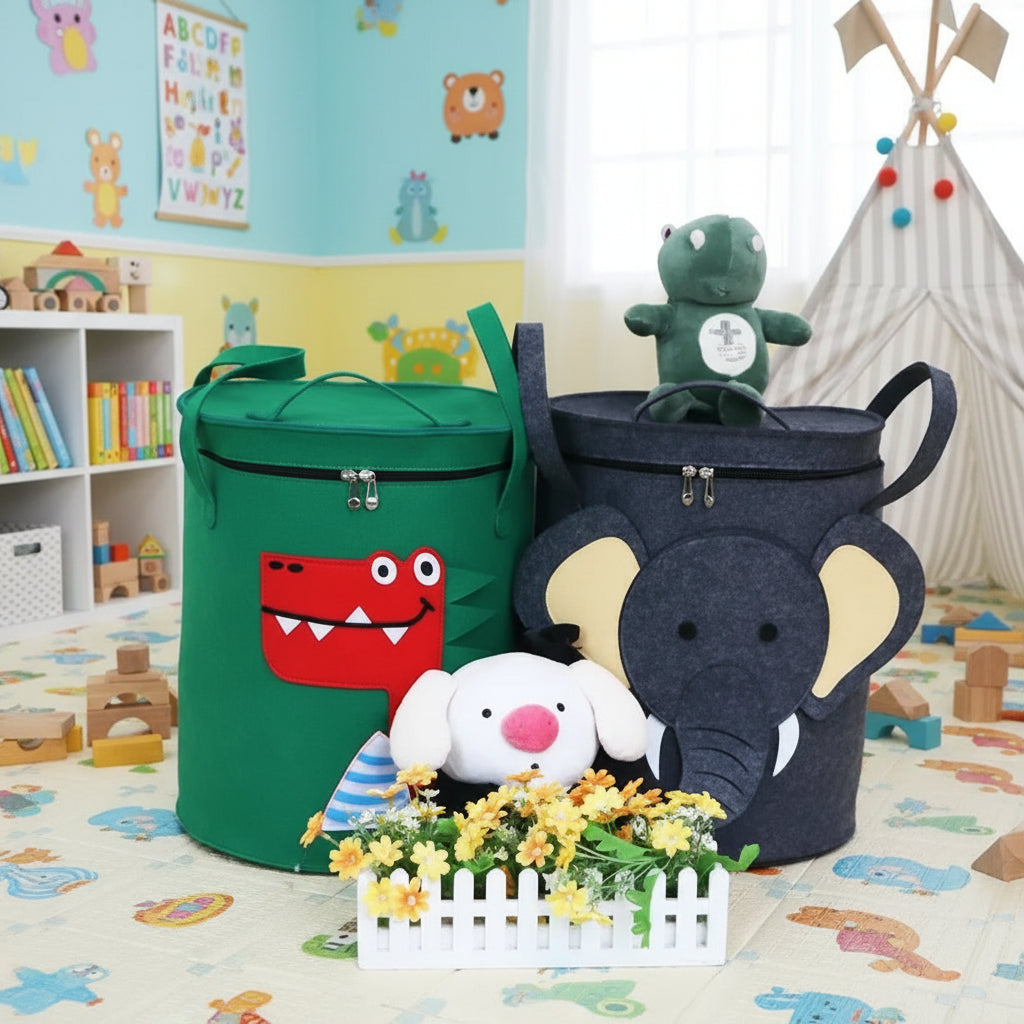 Cartoon Animals Large Capacity Storage Baskets