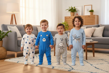 3 or 4 Pieces Unisex Cute Cartoons Bodysuits