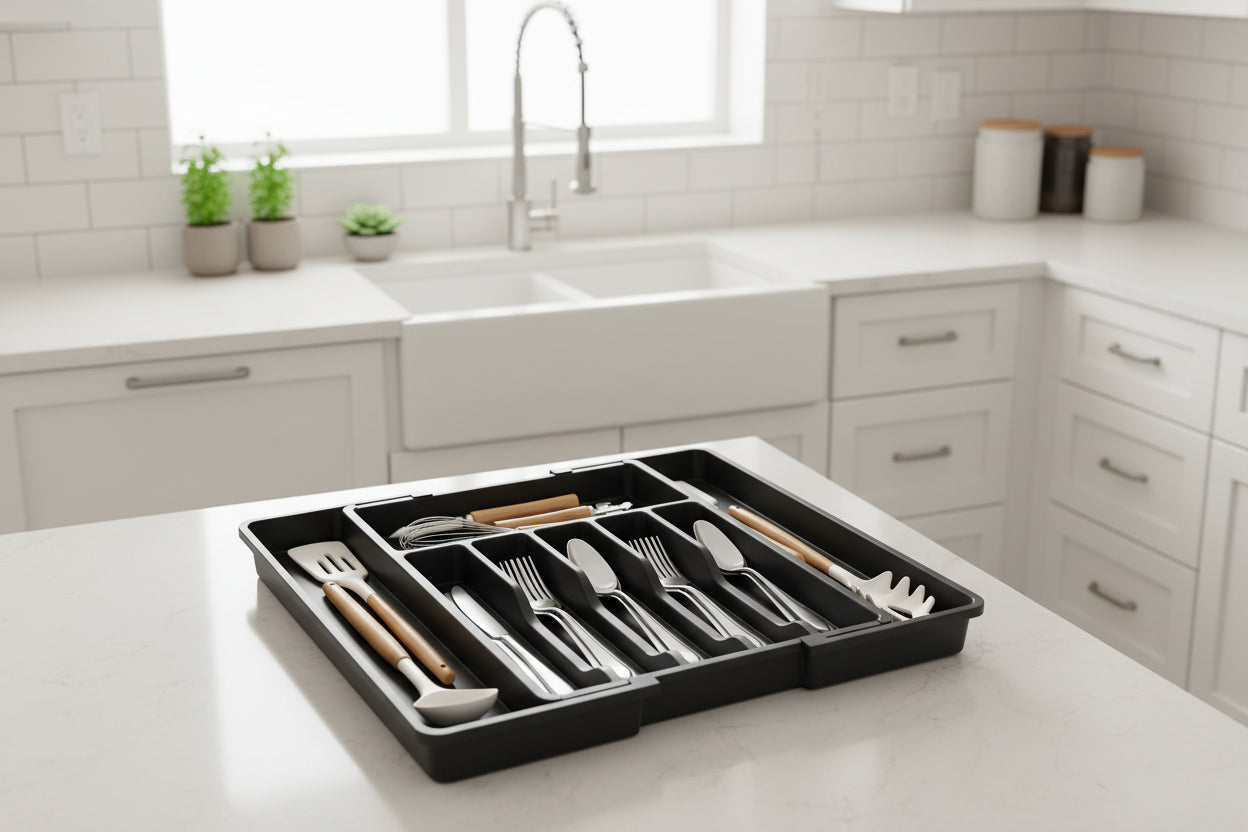 8 Grids Adjustable Kitchen Storage Organizer Trays