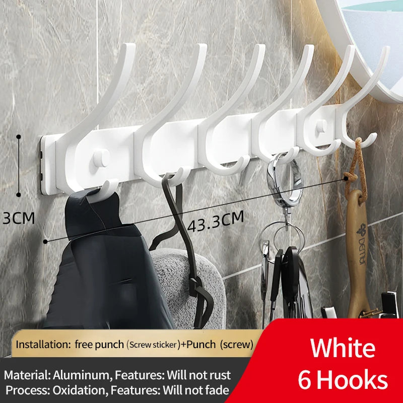 Black/White Folding Robe Hooks
