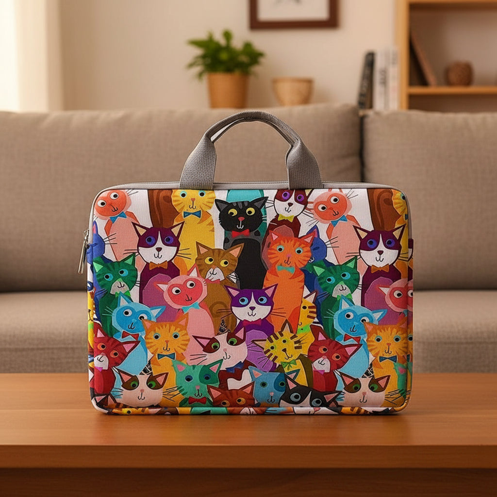 Cartoon Cat Pattern Laptop Bags