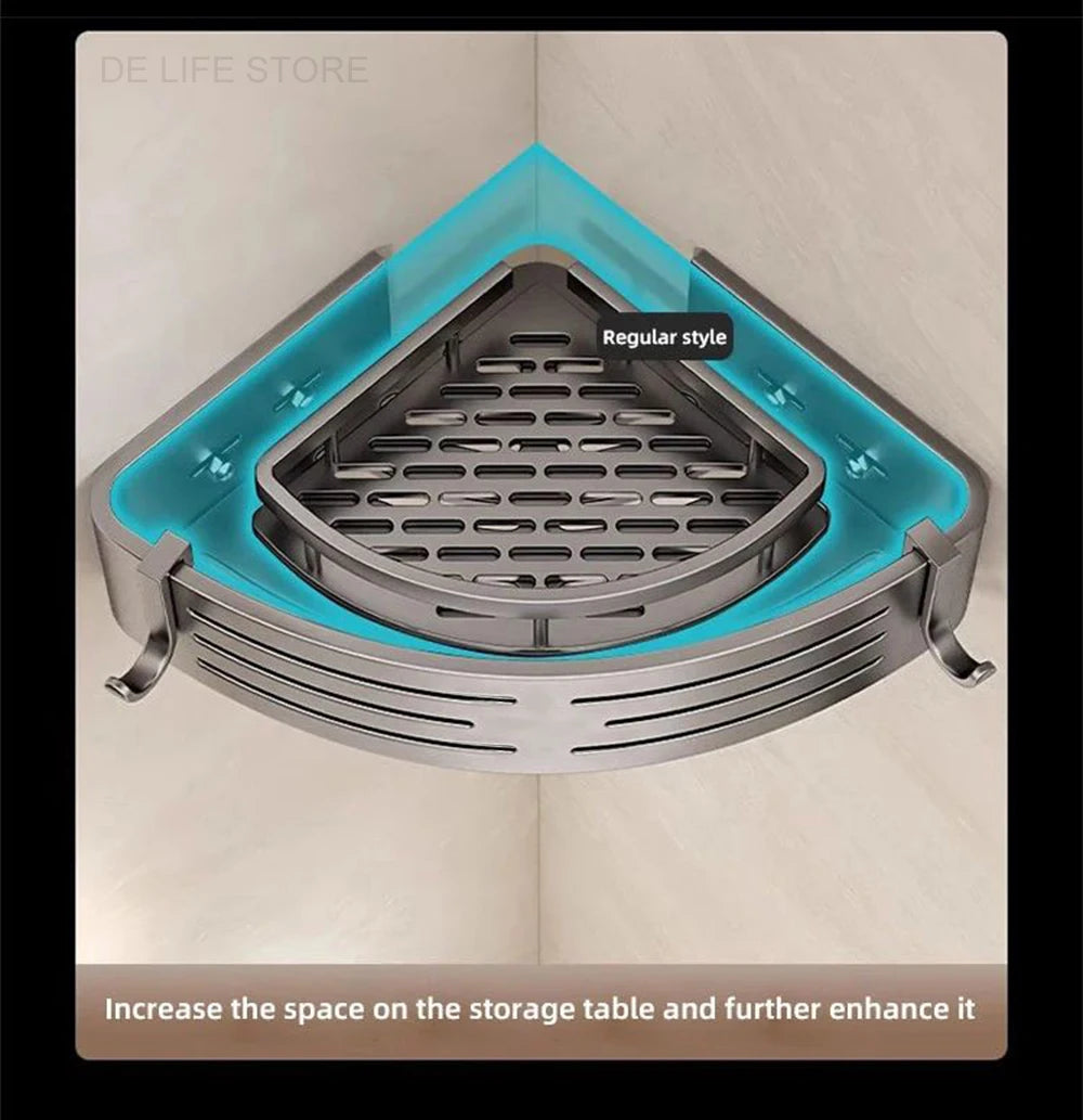 1-2PCS Bathroom Corner Shelves With Plastic Hook Towel Bars