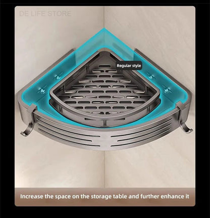 1-2PCS Bathroom Corner Shelves With Plastic Hook Towel Bars