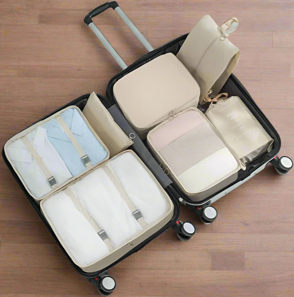 7-Pieces Set of Packing Organizers That Organize Wears/Shoes in The Luggage Bag