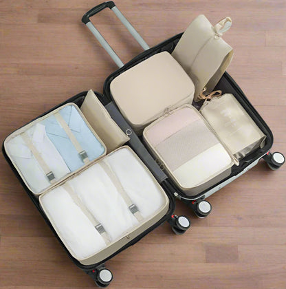 7-Pieces Set of Packing Organizers That Organize Wears/Shoes in The Luggage Bag