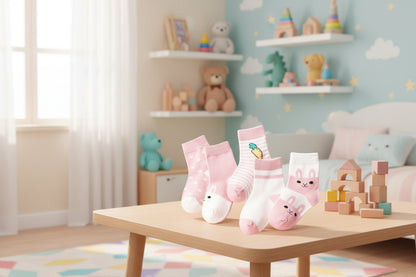 5Prs Cartoon Kids Short Socks