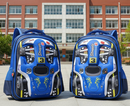 Racer 3D Cars Lightweight Backpacks Bags