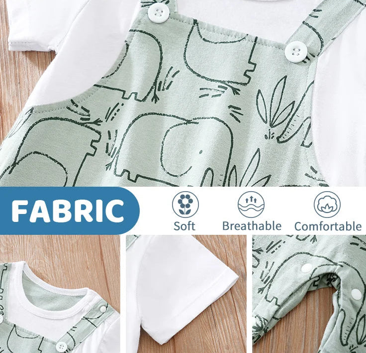 Elephants Cartoon Romper
