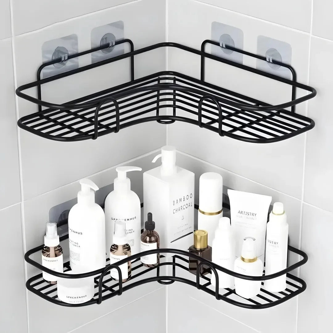 No-Drill Storage Rack Bathroom Shelves
