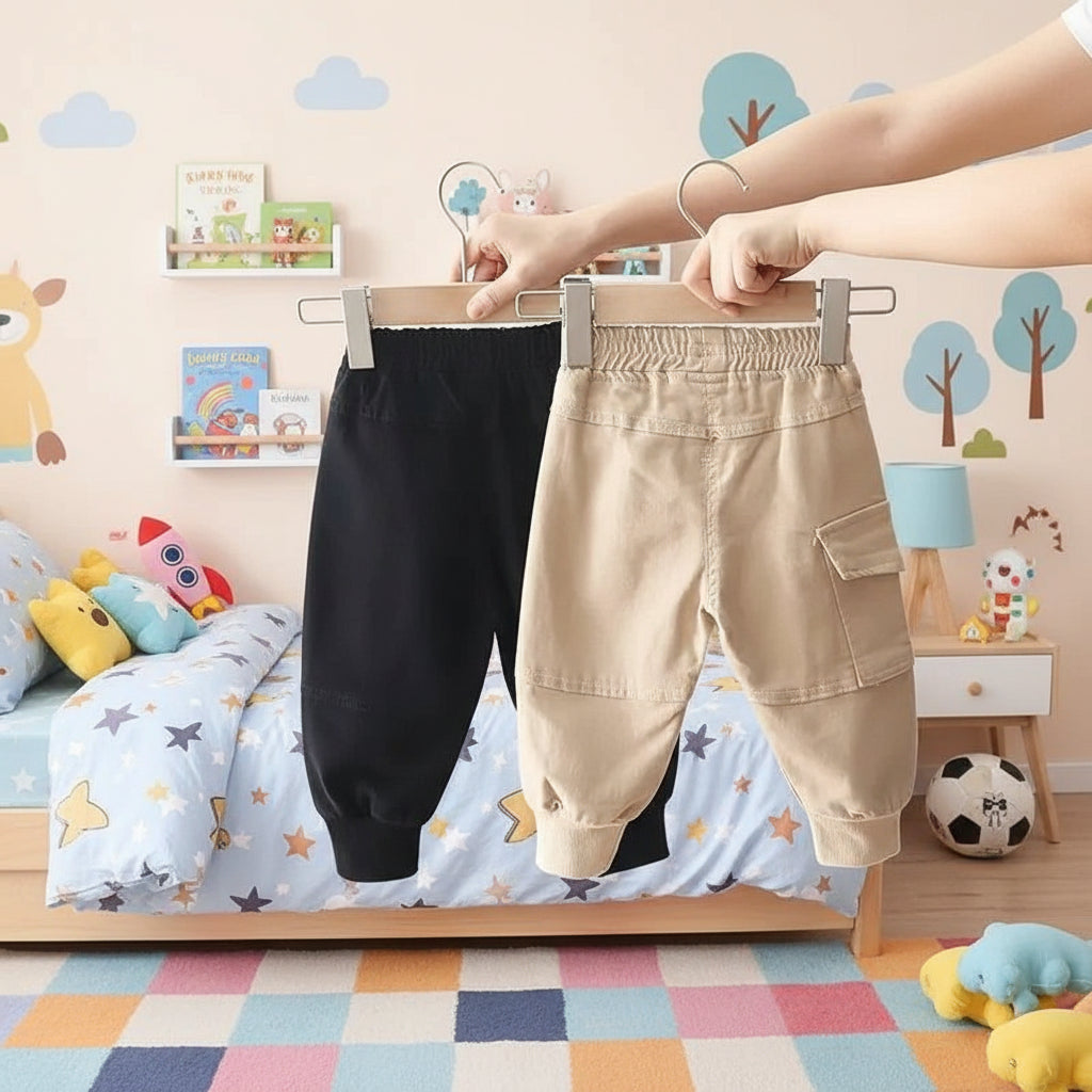 Casual Black/Khaki Kids Pants