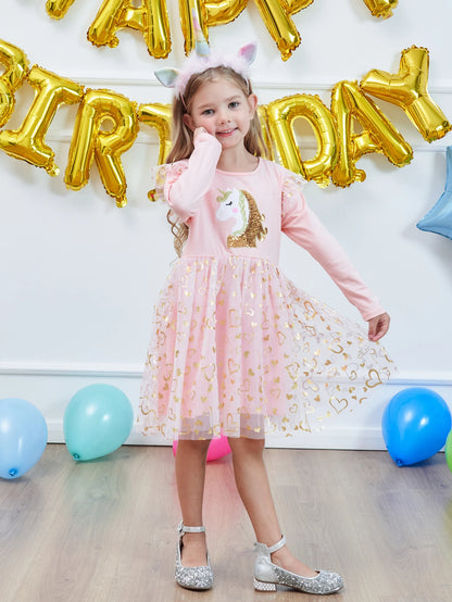 Robes licorne de dessin animé pour filles