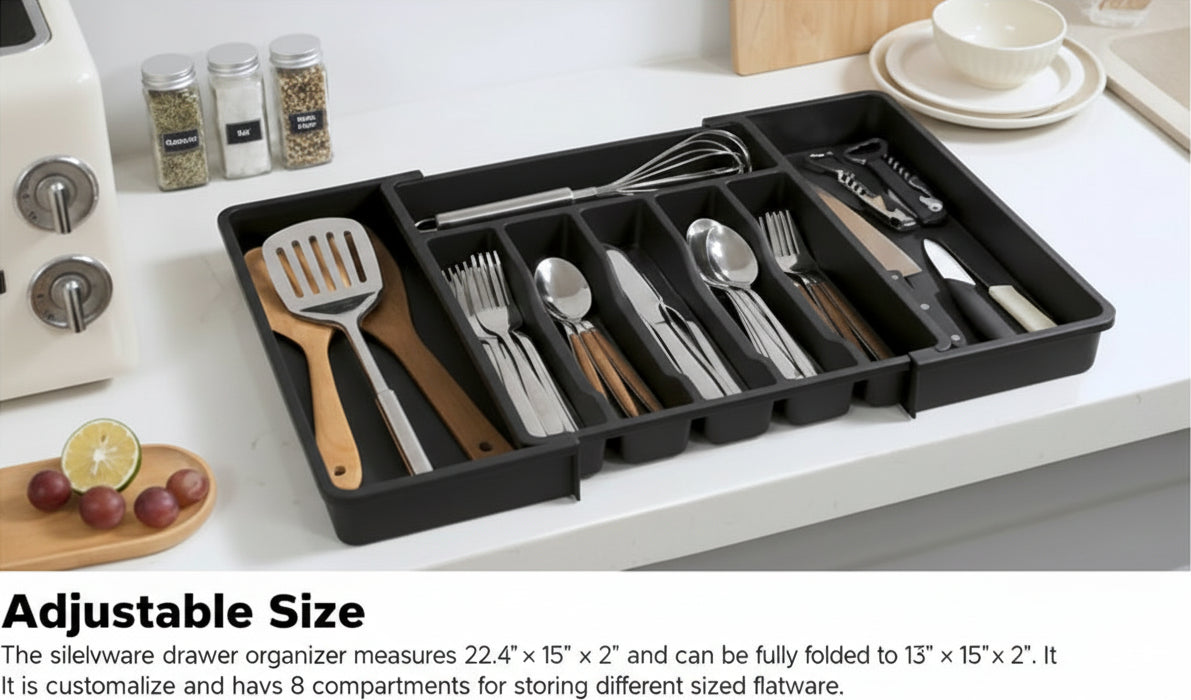 8 Grids Adjustable Kitchen Storage Organizer Trays