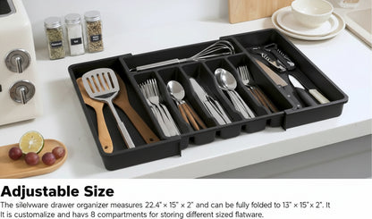 8 Grids Adjustable Kitchen Storage Organizer Trays