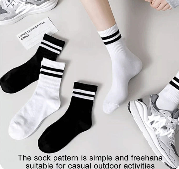 6Prs Black and White Comfortable Short Socks
