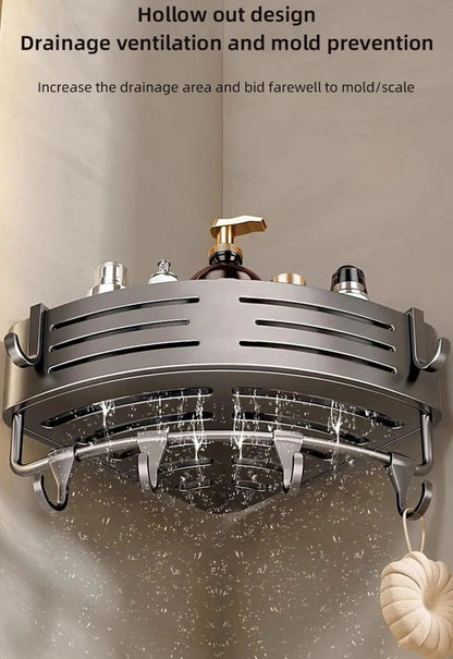 1-2PCS Bathroom Corner Shelves With Plastic Hook Towel Bars