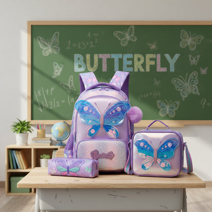 Girls Backpack With Lunch Bag and Pen Case