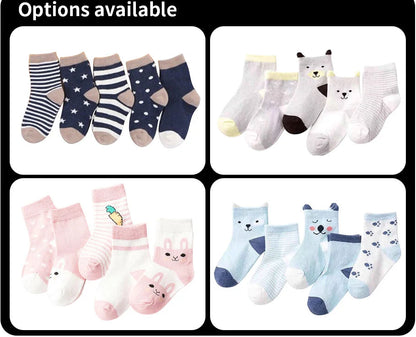 5Prs Cartoon Kids Short Socks