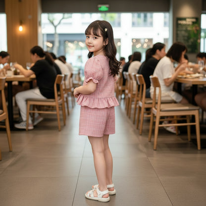 Baby Girl Bubble Sleeve Top and Short