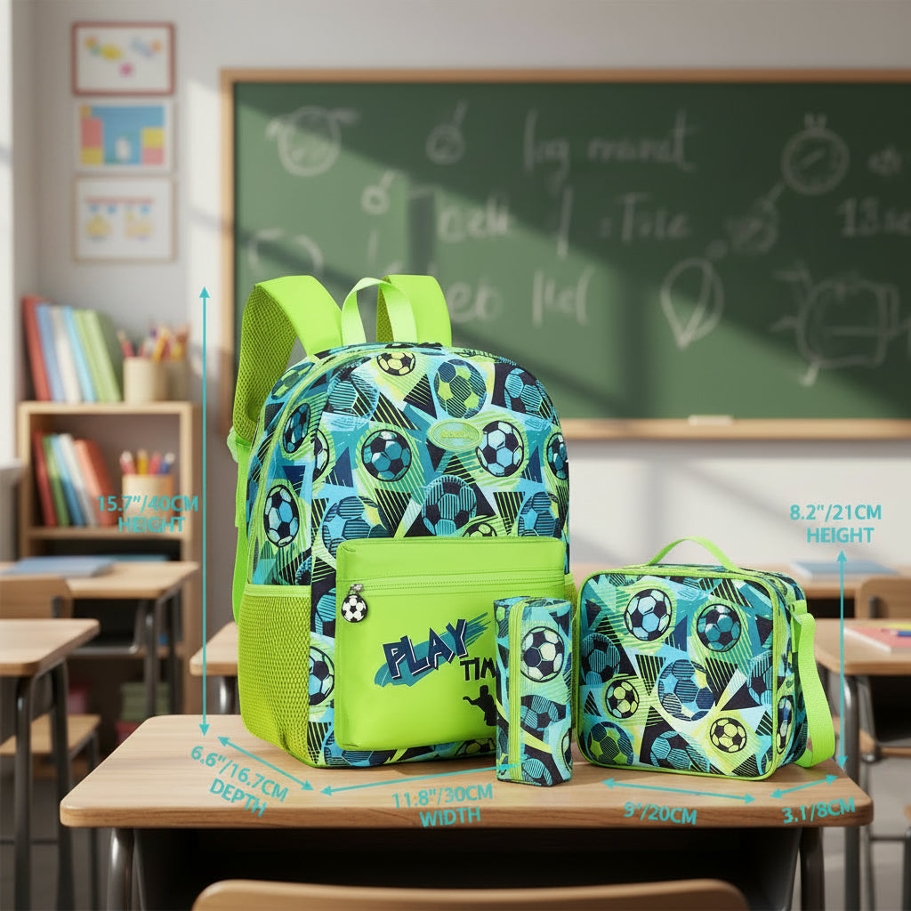 Boys School Backpack With Lunch Box and Pen Case