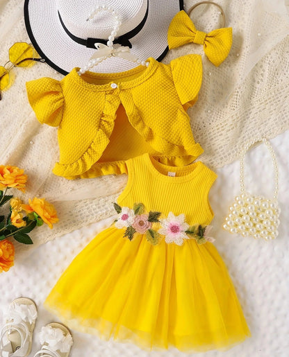 Robes de bébé à fleurs + Vestes + Accessoires pour cheveux