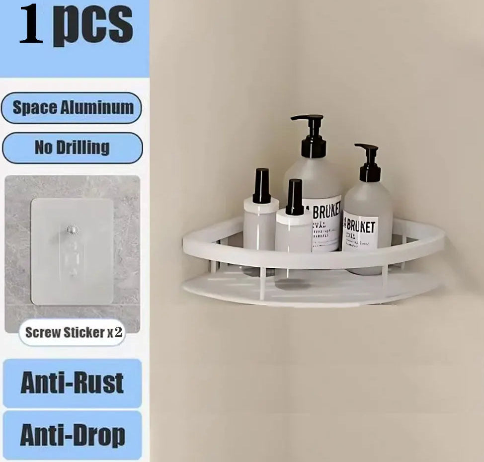 Wall Mounted No Drill Bathroom Shelves