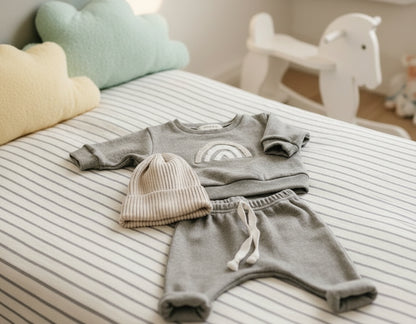 Babies Long Sleeved Cotton Sweatshirts + Pants