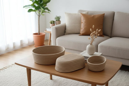 Rope Woven Organize Storage Baskets