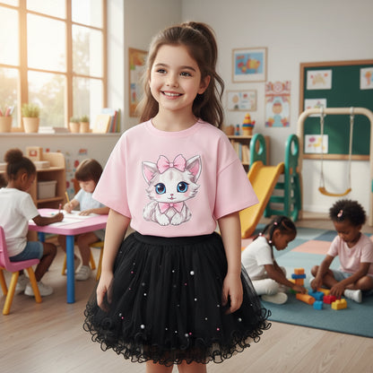 Girl Summer Cute Cartoon Sweatshirts and Skirts