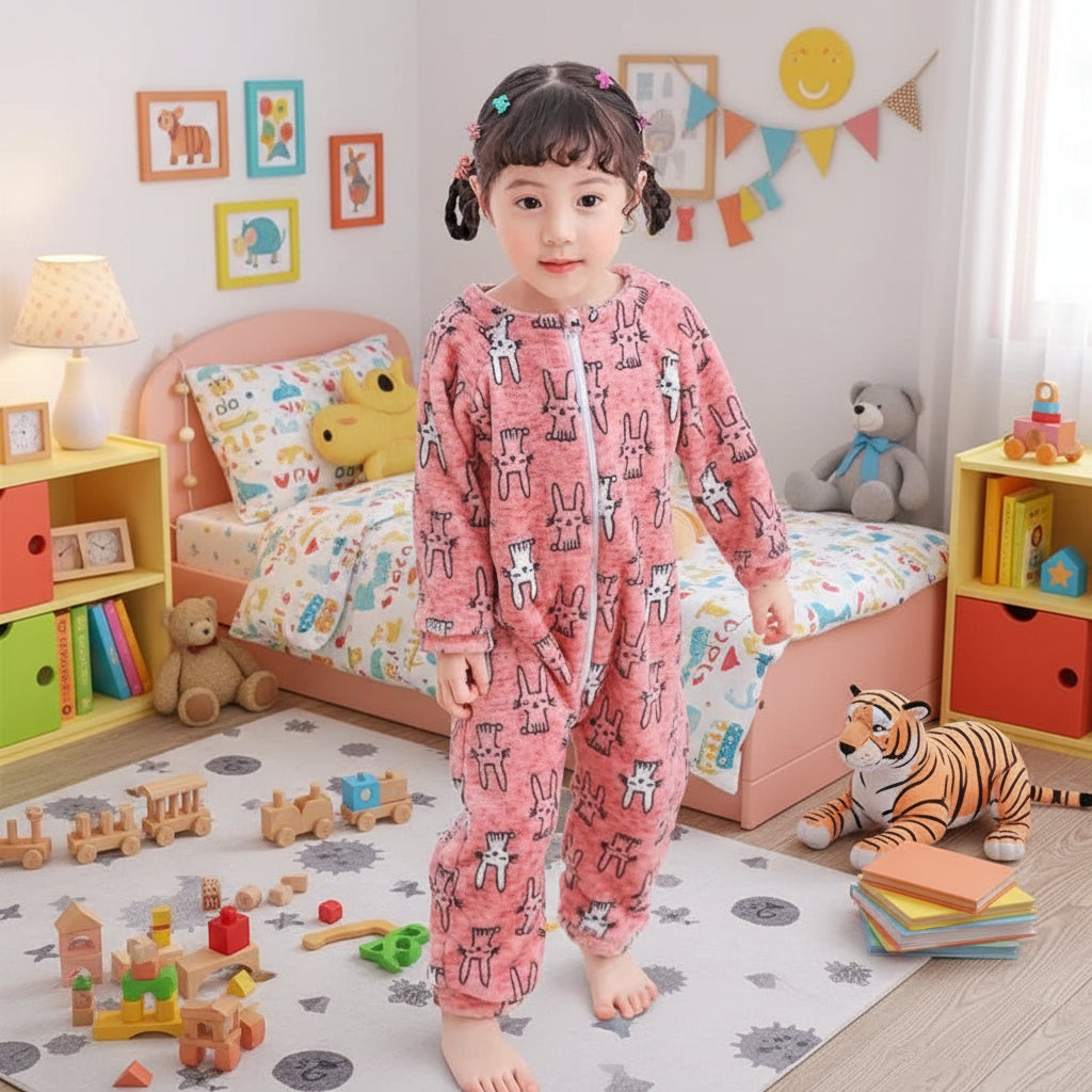 Kids Long Sleeve Cartoon Rompers