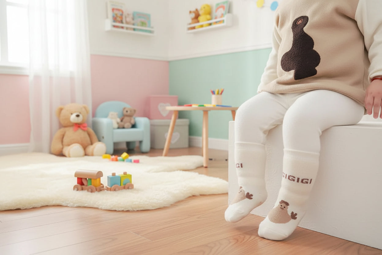 5Prs Mid-Tube Cool Animals Socks With Grips