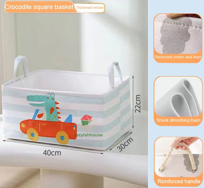 Folding Linen Storage Baskets With Handle