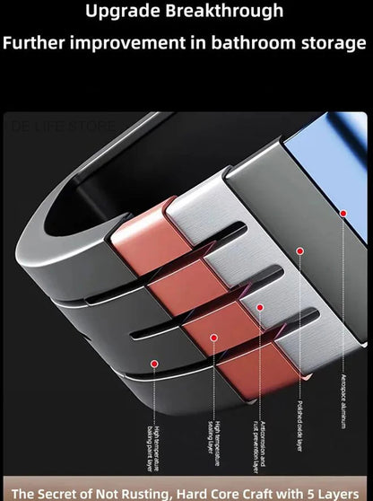 1-2PCS Bathroom Corner Shelves With Plastic Hook Towel Bars