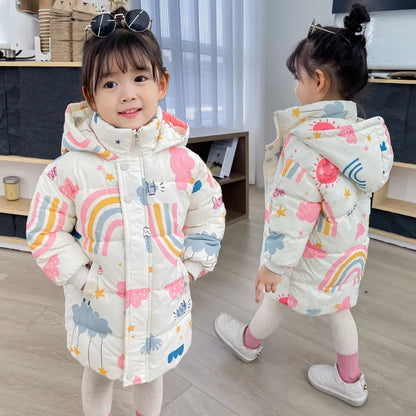 Fashionable Long Warm Hooded Jackets