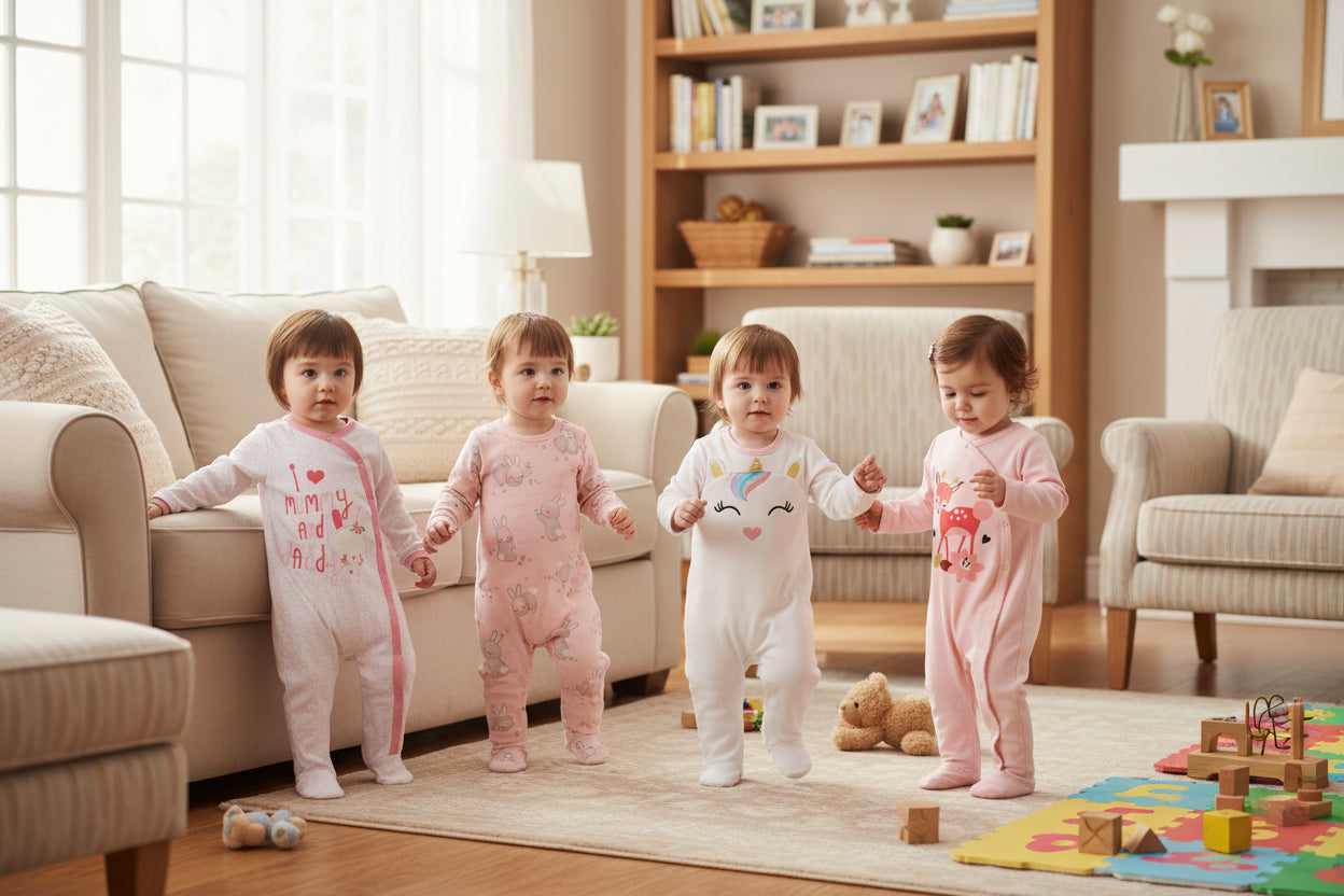 3 or 4 Pieces Unisex Cute Cartoons Bodysuits