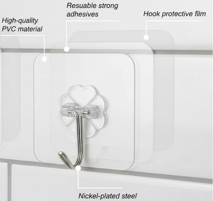 Plastic Transparent Robe Hooks