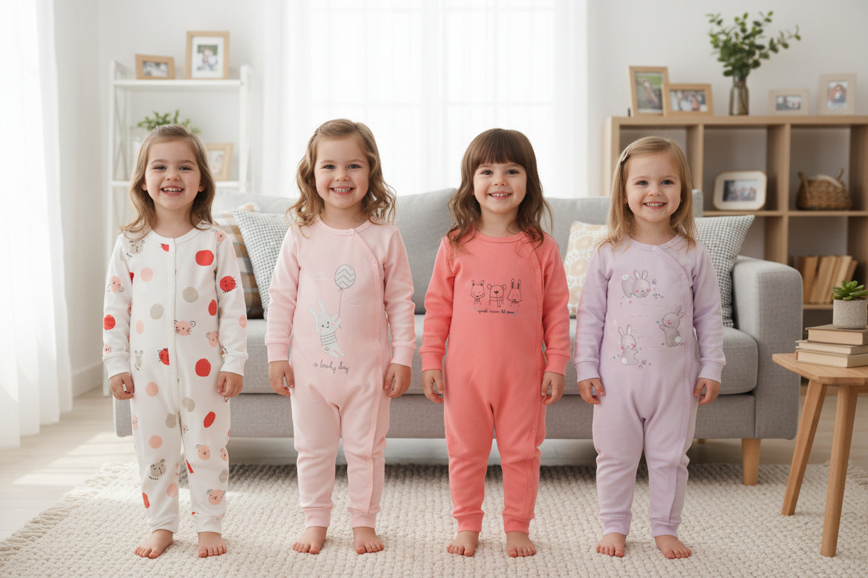 3 or 4 Pieces Unisex Cute Cartoons Bodysuits