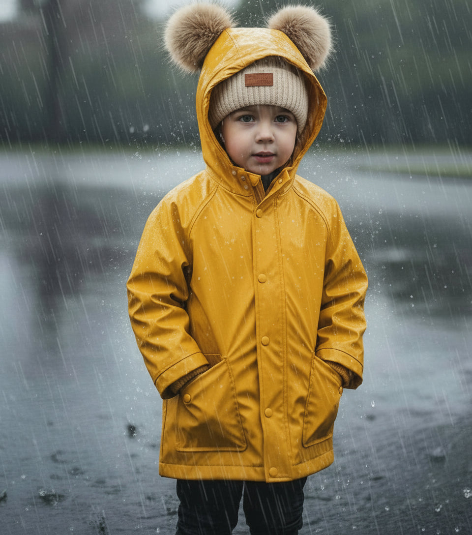 Bonnets chauds avec deux pompons en laine