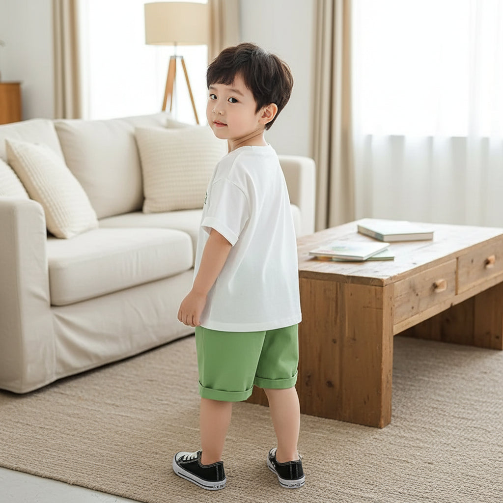Kids Cartoon Big Dinosaur Top + Short