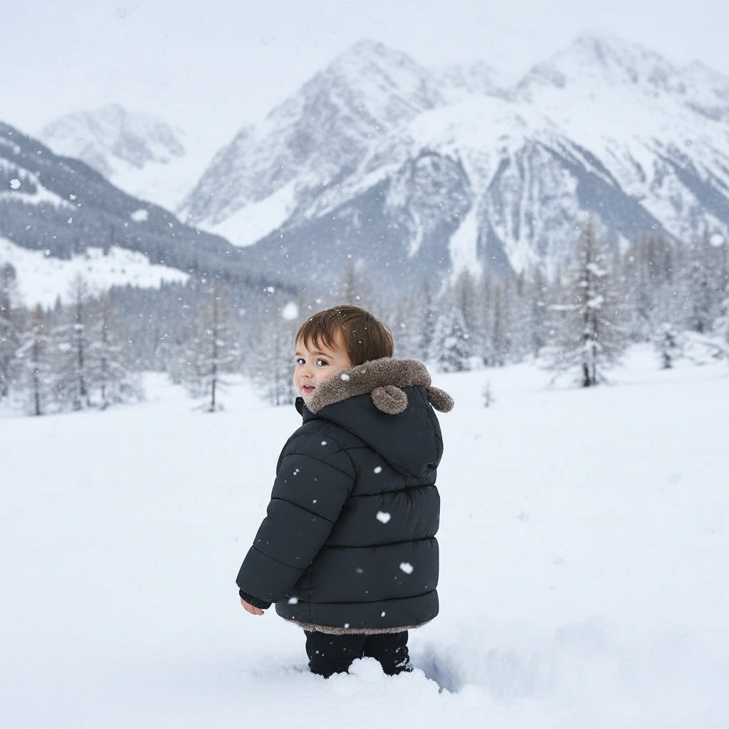 سترات أطفال سميكة بغطاء للرأس