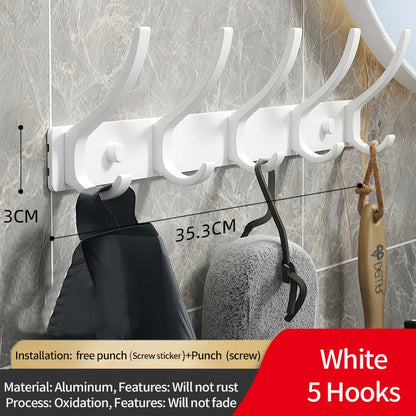 Black/White Folding Robe Hooks