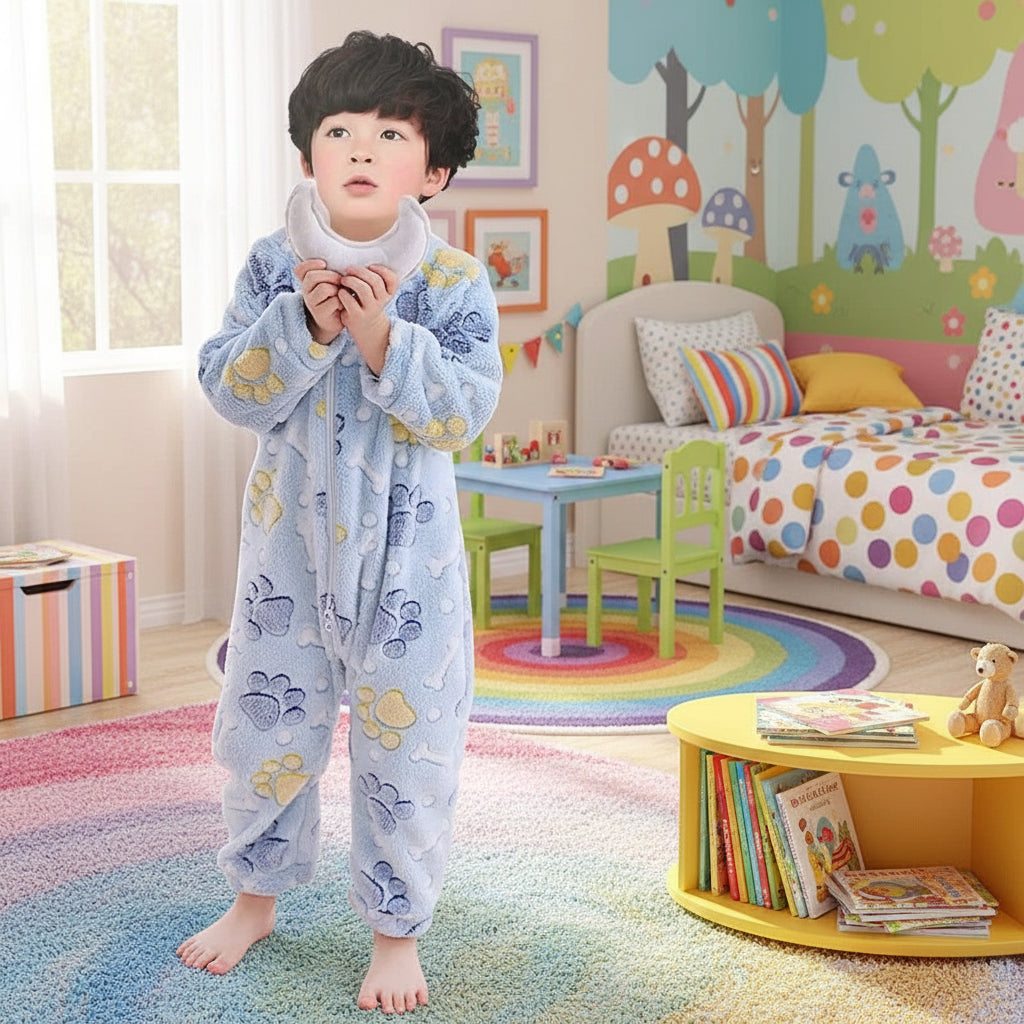 Kids Long Sleeve Cartoon Rompers