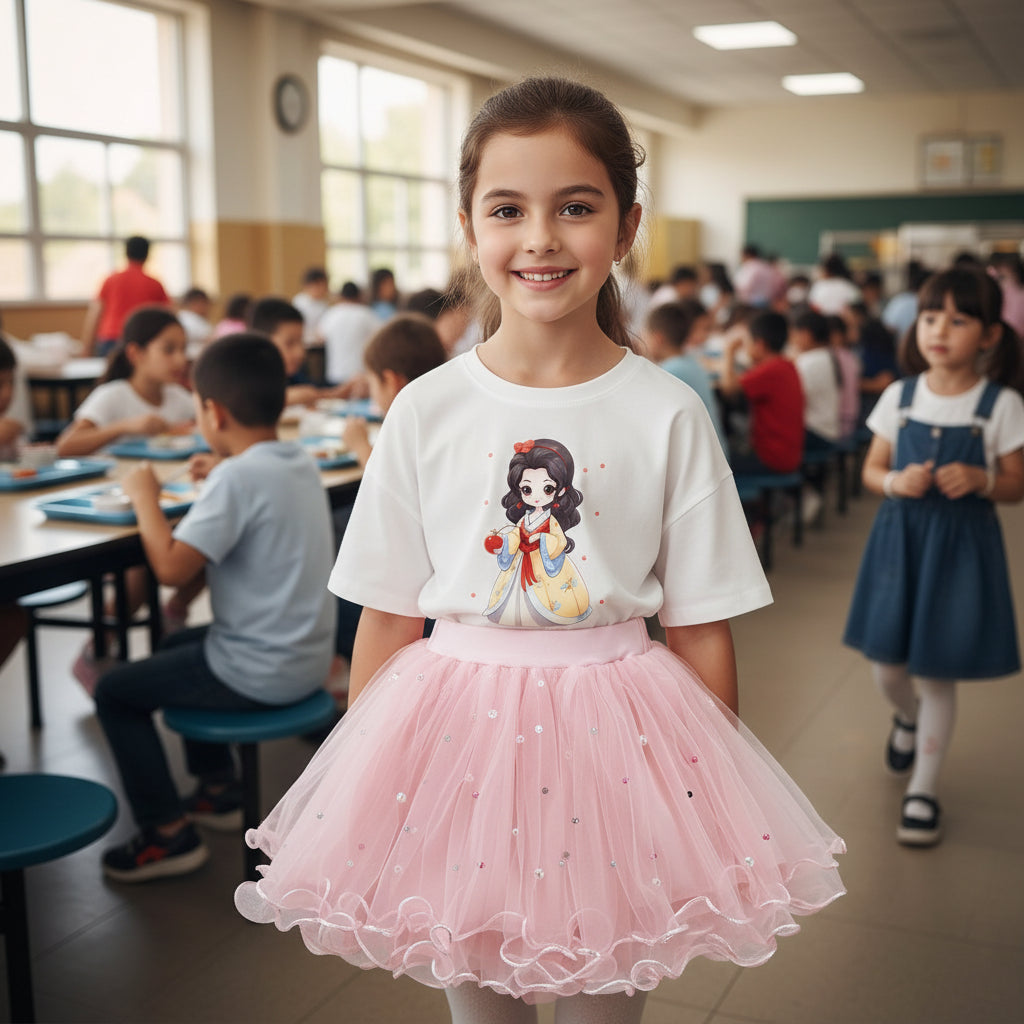 Girl Summer Cute Cartoon Sweatshirts and Skirts