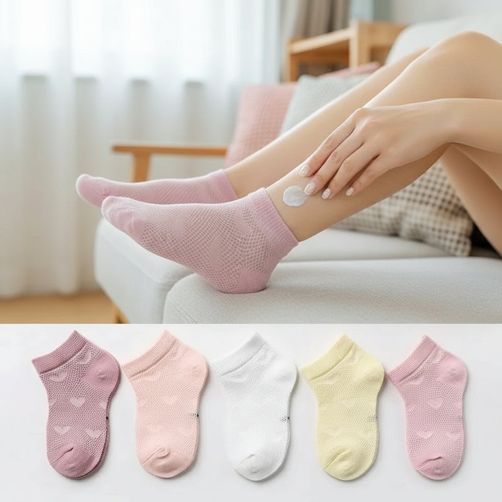 Lot de 5 paires de chaussettes courtes respirantes et fraîches