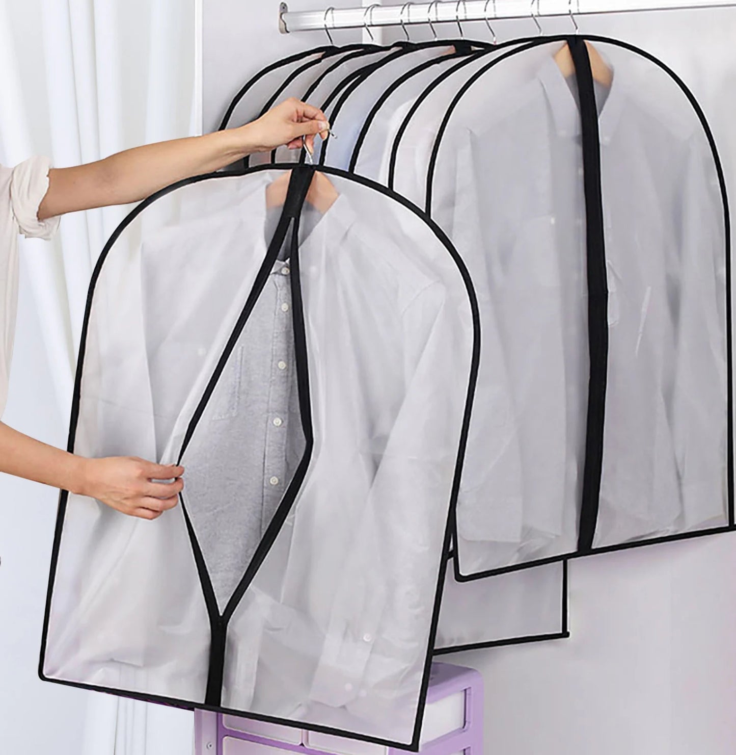 Transparent Clothing Covers With Zipper