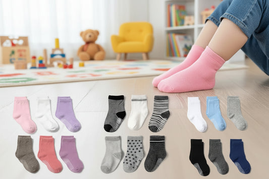 6Prs Anti-Slip Short Socks With Grips
