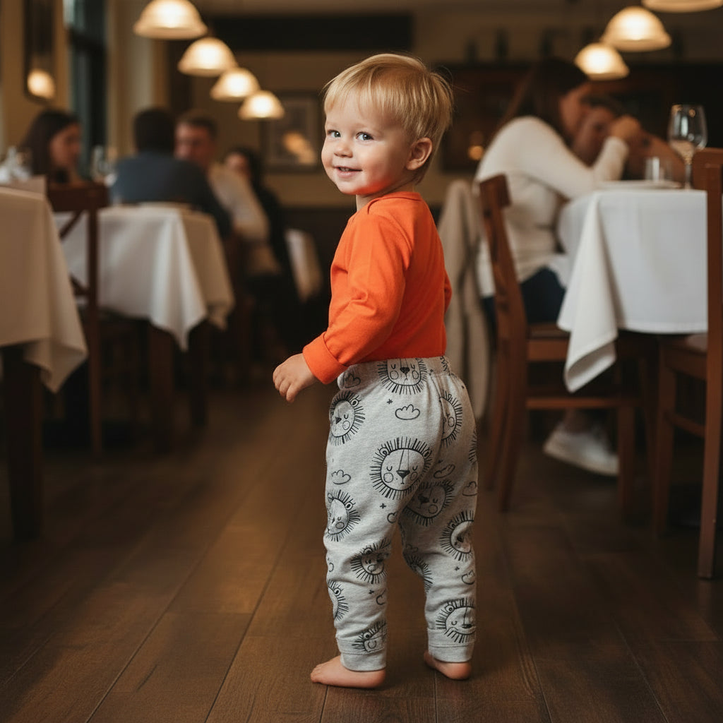 Body et pantalon orange lion pour nouveau-nés