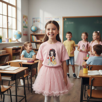 Girl Summer Cute Cartoon Sweatshirts and Skirts