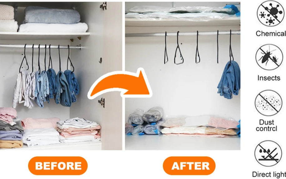 أكياس تخزين مضغوطة بتفريغ الهواء