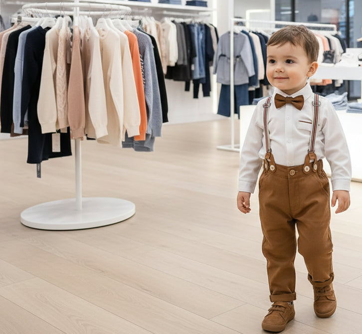 Formal Gentleman Sets of Shirts Bodysuits + Pants + Ties